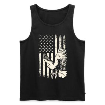 Fliegender Weißkopfseeadler USA Stolz – 4. Juli - Männer Premium Bio Tank Top - Schwarz - Vorne - Michal (187cm)