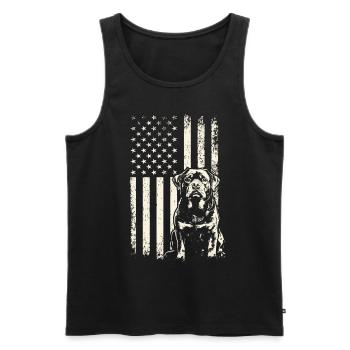 hoSitzender Rottweiler USA 4. Juli und Veterans Da - Männer Premium Bio Tank Top - Schwarz - Vorne - Michal (187cm)