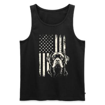 Loyal Rottweiler USA Pride – Journée des anciens combattants du 4 juillet - Débardeur bio Premium Homme - noir - Devant - Michal (187cm)
