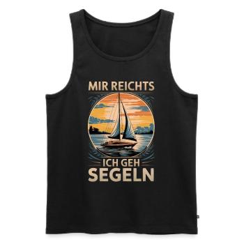 J’en ai marre je vais naviguer voilier rétro skipper - Débardeur bio Premium Homme - noir - Devant - AI Model Male 178 light (178cm)