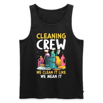 Cleaning Crew We Clean It Like We Mean It - Männer Premium Bio Tank Top - Schwarz - Vorne - Michal (187cm)