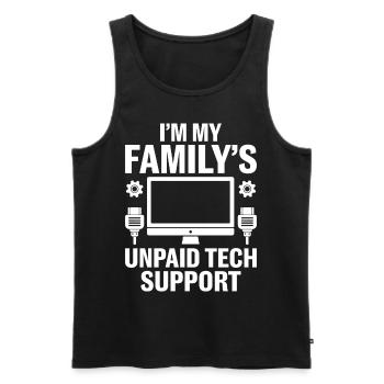 I'm My Family's Unpaid Tech Support - Männer Premium Bio Tank Top - Schwarz - Vorne - AI Model Male 178 light (178cm)