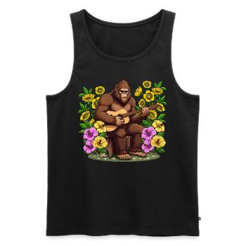Bigfoot mit Gitarre - Männer Premium Bio Tank Top - Schwarz - Vorne - Michal (187cm)