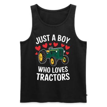 Tracteur Agriculteur Agriculteur Ferme Trekker Récolte de terrain - Débardeur bio Premium Homme - noir - Devant - AI Model Male 178 light (178cm)