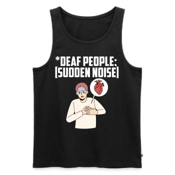 Gehörlosenstolz ASL - Männer Premium Bio Tank Top - Schwarz - Vorne - AI Model Male 178 light (178cm)
