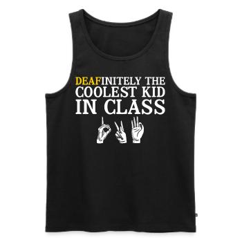 Gehörlosenstolz-Bewusstsein ASL - Männer Premium Bio Tank Top - Schwarz - Vorne - Michal (187cm)