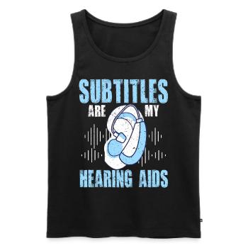 Deaf Pride ASL Gebärdensprache - Männer Premium Bio Tank Top - Schwarz - Vorne - Michal (187cm)