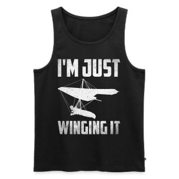 Hang gliding Paragliding hang gliding - Men's Premium Organic Tank Top - black - Front - AI Model Male 178 light (178cm)