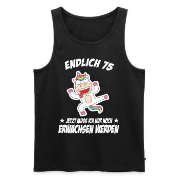 75 Birthday Positive Sayings for 75 Birthday - Men's Premium Organic Tank Top - black - Front - AI Model Male 178 light (178cm)