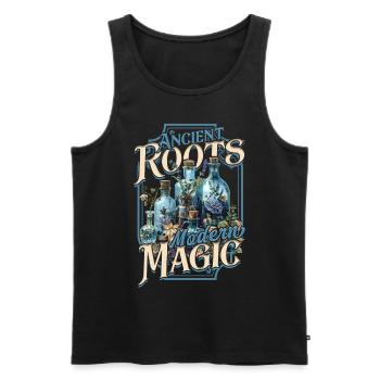 Apotheker Ancient Roots Modern Magic - Männer Premium Bio Tank Top - Schwarz - Vorne - AI Model Male 178 light (178cm)