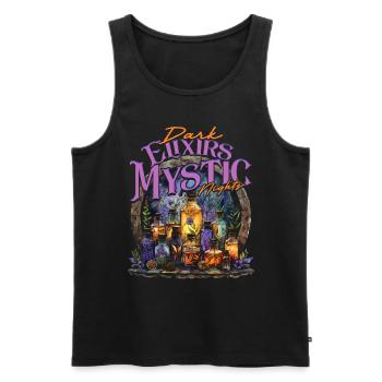 Apothecary Dark Elixirs Mystic Nights - Men's Premium Organic Tank Top - black - Front - AI Model Male 178 light (178cm)