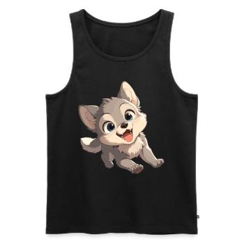 Wölfe Wolf - Männer Premium Bio Tank Top - Schwarz - Vorne - AI Model Male 178 light (178cm)