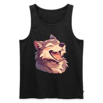 Wölfe Wolf - Männer Premium Bio Tank Top - Schwarz - Vorne - AI Model Male 178 light (178cm)