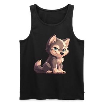 Wölfe Wolf - Männer Premium Bio Tank Top - Schwarz - Vorne - AI Model Male 178 light (178cm)