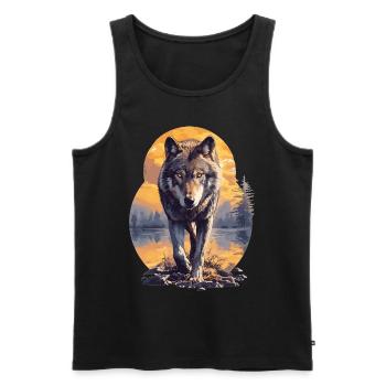 Wölfe Wolf - Männer Premium Bio Tank Top - Schwarz - Vorne - AI Model Male 178 light (178cm)