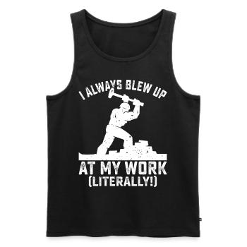 Funny day of house demolition, which I saw at my - Men's Premium Organic Tank Top - black - Front - Michal (187cm)