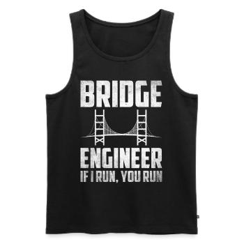 Bridge Engineer Bridge Construction Civil Engineering - Men's Premium Organic Tank Top - black - Front - Michal (187cm)