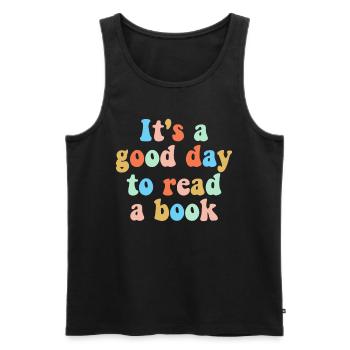 Buch Bücher Bibliothek Literatur Lesen Read Books - Männer Premium Bio Tank Top - Schwarz - Vorne - Michal (187cm)