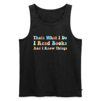 Buch Bücher Bibliothek Literatur Lesen Read Books - Männer Premium Bio Tank Top - Schwarz - Vorne - Michal (187cm)