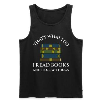 Buch Bücher Bibliothek Literatur Lesen Read Books - Männer Premium Bio Tank Top - Schwarz - Vorne - Michal (187cm)