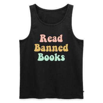 Buch Bücher Bibliothek Literatur Lesen Read Books - Männer Premium Bio Tank Top - Schwarz - Vorne - Michal (187cm)