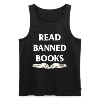 Buch Bücher Bibliothek Literatur Lesen Read Books - Männer Premium Bio Tank Top - Schwarz - Vorne - Michal (187cm)