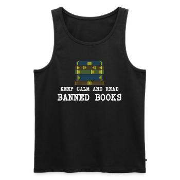 Buch Bücher Bibliothek Literatur Lesen Read Books - Männer Premium Bio Tank Top - Schwarz - Vorne - Michal (187cm)