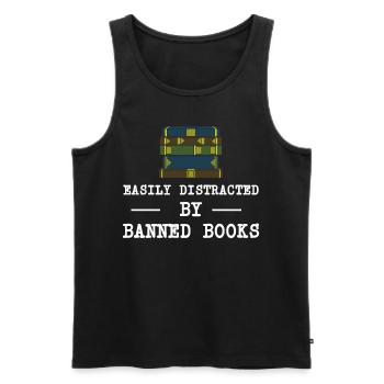Buch Bücher Bibliothek Literatur Lesen Read Books - Männer Premium Bio Tank Top - Schwarz - Vorne - Michal (187cm)
