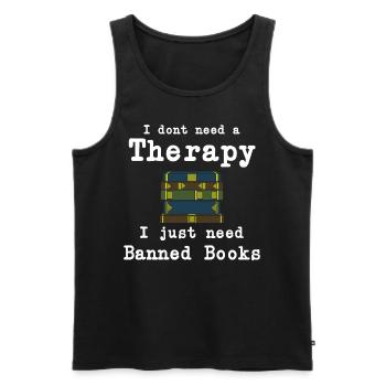 Buch Bücher Bibliothek Literatur Lesen Read Books - Männer Premium Bio Tank Top - Schwarz - Vorne - Michal (187cm)