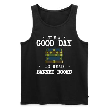 Buch Bücher Bibliothek Literatur Lesen Read Books - Männer Premium Bio Tank Top - Schwarz - Vorne - Michal (187cm)
