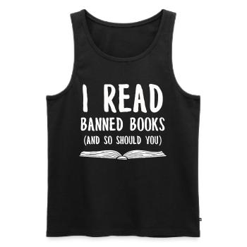 Buch Bücher Bibliothek Literatur Lesen Read Books - Männer Premium Bio Tank Top - Schwarz - Vorne - Michal (187cm)
