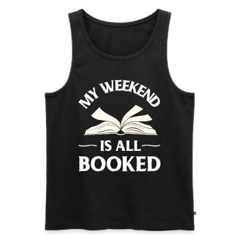 Buch Bücher Bibliothek Literatur Lesen Read Books - Männer Premium Bio Tank Top - Schwarz - Vorne - Michal (187cm)
