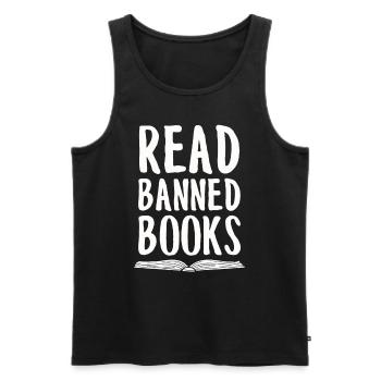 Buch Bücher Bibliothek Literatur Lesen Read Books - Männer Premium Bio Tank Top - Schwarz - Vorne - Michal (187cm)