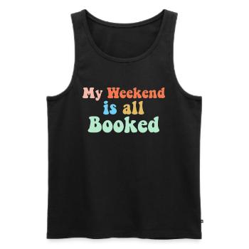 Buch Bücher Bibliothek Literatur Lesen Read Books - Männer Premium Bio Tank Top - Schwarz - Vorne - Michal (187cm)
