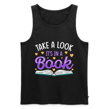 Buch Bücher Bibliothek Literatur Lesen Read Books - Männer Premium Bio Tank Top - Schwarz - Vorne - Michal (187cm)