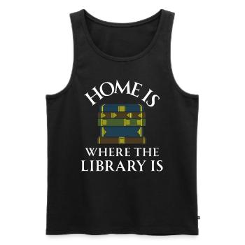 Buch Bücher Bibliothek Literatur Lesen Read Books - Männer Premium Bio Tank Top - Schwarz - Vorne - Michal (187cm)