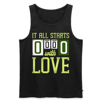 Funny Tennis Player Racket It All - Men's Premium Organic Tank Top - black - Front - Michal (187cm)