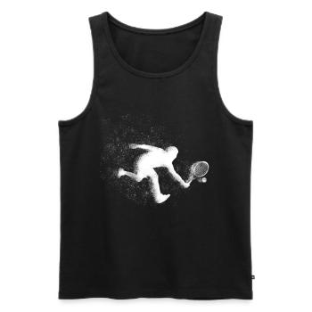 Raquette de joueur de tennis drôle - Débardeur bio Premium Homme - noir - Devant - Michal (187cm)