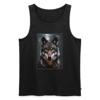 Wölfe Wolf - Männer Premium Bio Tank Top - Schwarz - Vorne - AI Model Male 178 light (178cm)