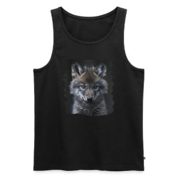 Wölfe Wolf - Männer Premium Bio Tank Top - Schwarz - Vorne - AI Model Male 178 light (178cm)
