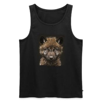 Wölfe Wolf - Männer Premium Bio Tank Top - Schwarz - Vorne - AI Model Male 178 light (178cm)