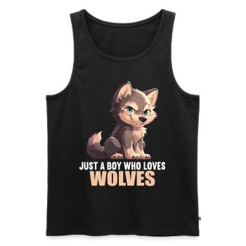 Wölfe Wolf - Männer Premium Bio Tank Top - Schwarz - Vorne - AI Model Male 178 light (178cm)