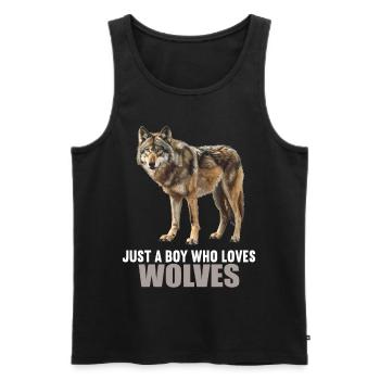 Wölfe Wolf - Männer Premium Bio Tank Top - Schwarz - Vorne - AI Model Male 178 light (178cm)