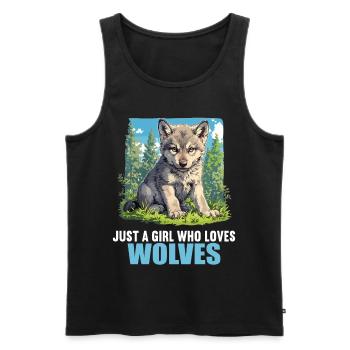 Wölfe Wolf - Männer Premium Bio Tank Top - Schwarz - Vorne - AI Model Male 178 light (178cm)