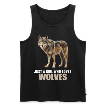 Wölfe Wolf - Männer Premium Bio Tank Top - Schwarz - Vorne - AI Model Male 178 light (178cm)