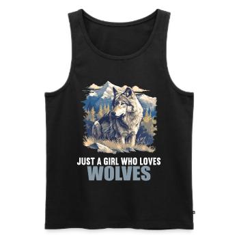 Wölfe Wolf - Männer Premium Bio Tank Top - Schwarz - Vorne - AI Model Male 178 light (178cm)