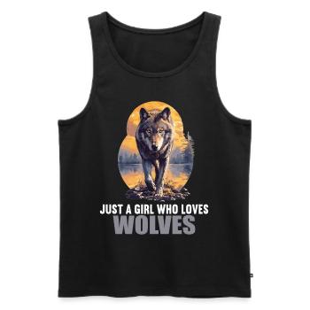 Wölfe Wolf - Männer Premium Bio Tank Top - Schwarz - Vorne - AI Model Male 178 light (178cm)