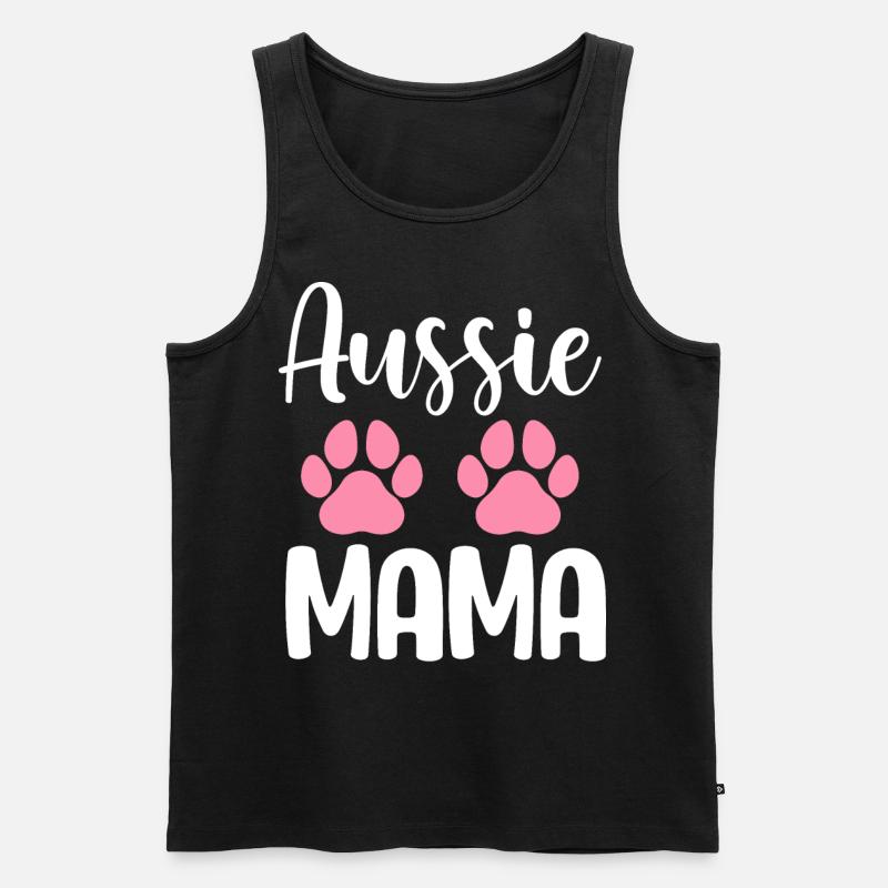 Australian Shepherd Mama Aussie Mama - Männer Premium Bio Tank Top - Schwarz