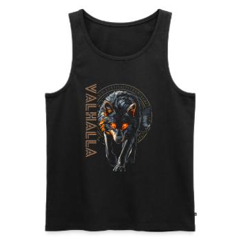Loup nordique Vegvisir Runes Symbole Viking - Débardeur bio Premium Homme - noir - Devant - Michal (187cm)