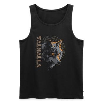 Vegvisir Wolf Runes Culture nordique Valhalla - Débardeur bio Premium Homme - noir - Devant - AI Model Male 178 light (178cm)